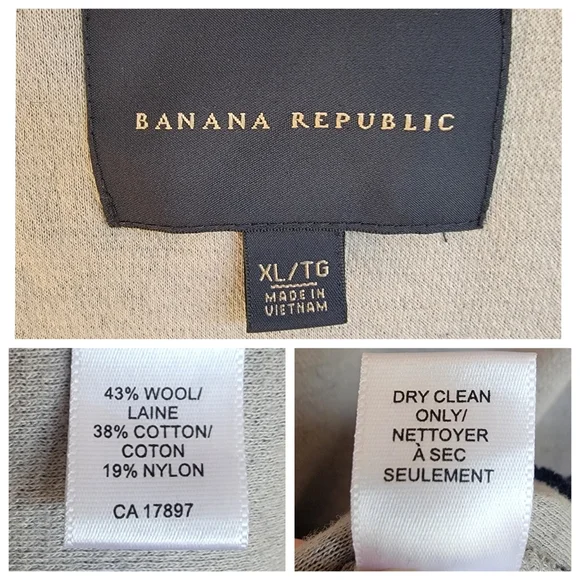 Banana Republic Tactical Sweater Preppy Cardigan Wool Blend Navy Blue Me… - Picture 14 of 17